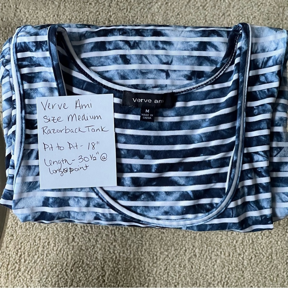 Verve Ami Blue and White Striped Handkerchief Tank Top - Picture 11 of 11